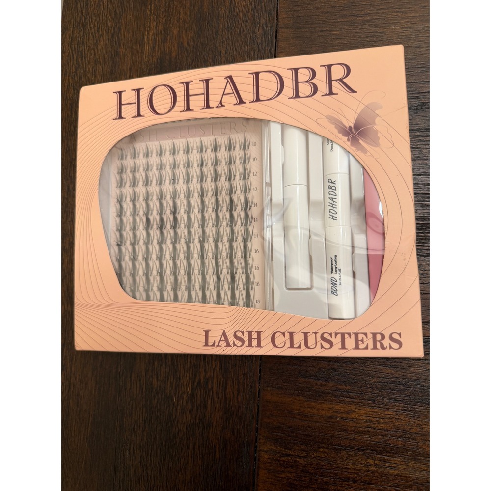 HOHADBR Lash Clusters Kit DIY Eyelash Extensions Bond and Seal 10-18mm Mixed